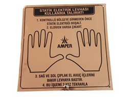 Çift El Statik Topraklama Levhası Bakır 